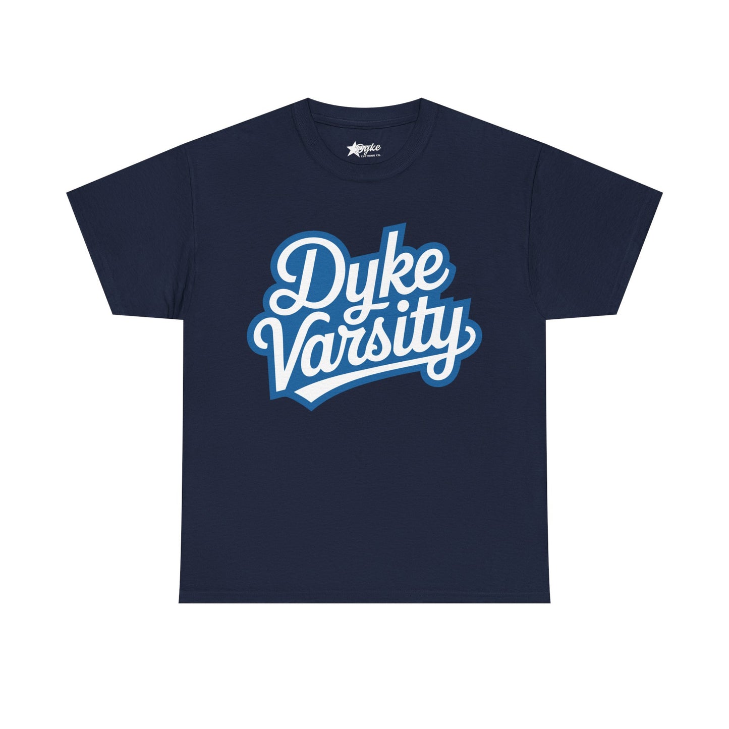 Dyke Varsity Plus Size T-Shirt (3XL–5XL) | Retro Lesbian Pride Tee