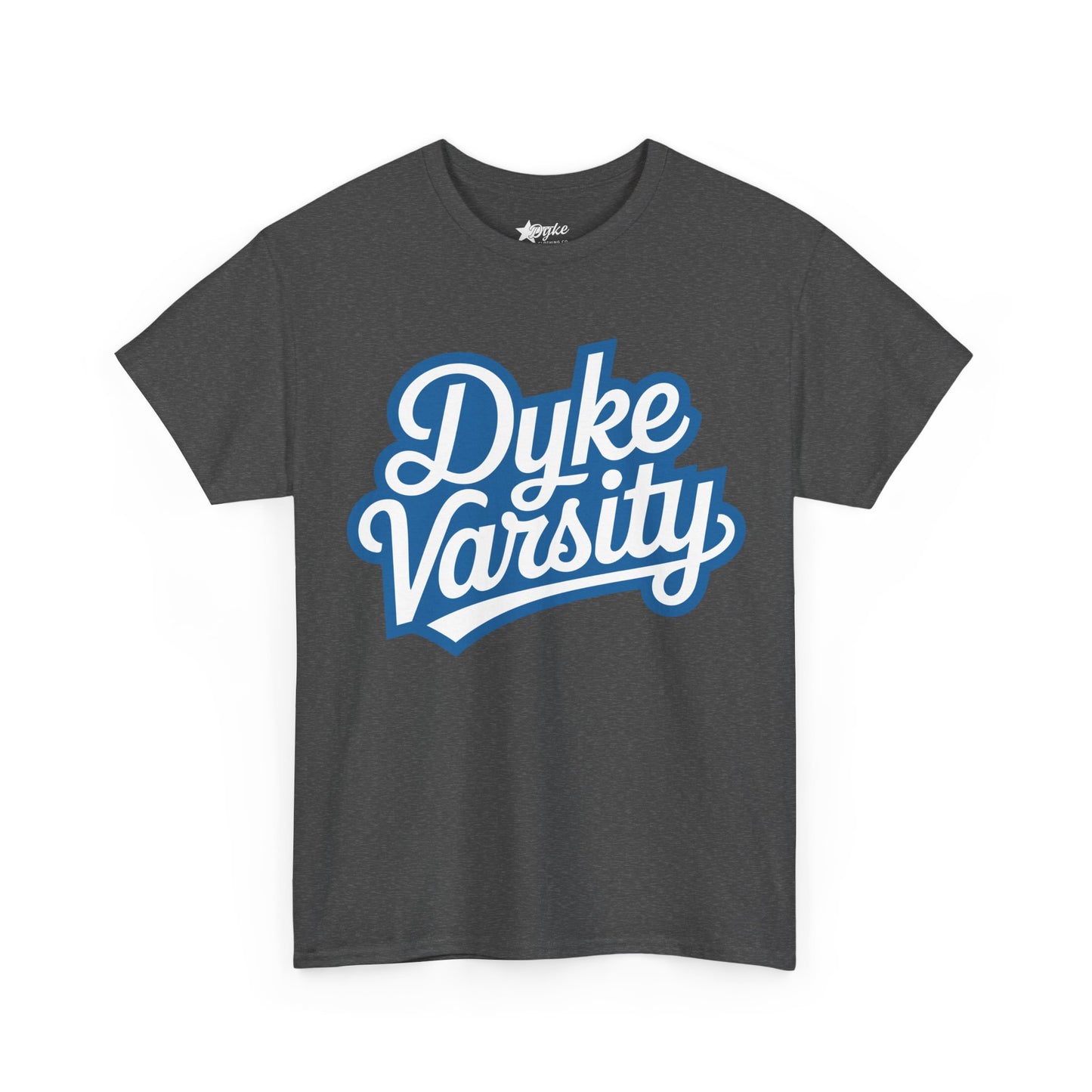Dyke Varsity Plus Size T-Shirt (3XL–5XL) | Retro Lesbian Pride Tee