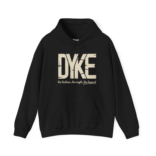DYKE Plus Size Hoodie (3XL–5XL) | The Lesbian, The Myth, The Legend | Bold Pride Apparel by Dyke Clothing Co.