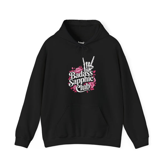 Badass Sapphic Club Plus Size Hoodie (3XL–5XL) | Lesbian Pride Apparel by Dyke Clothing Co.