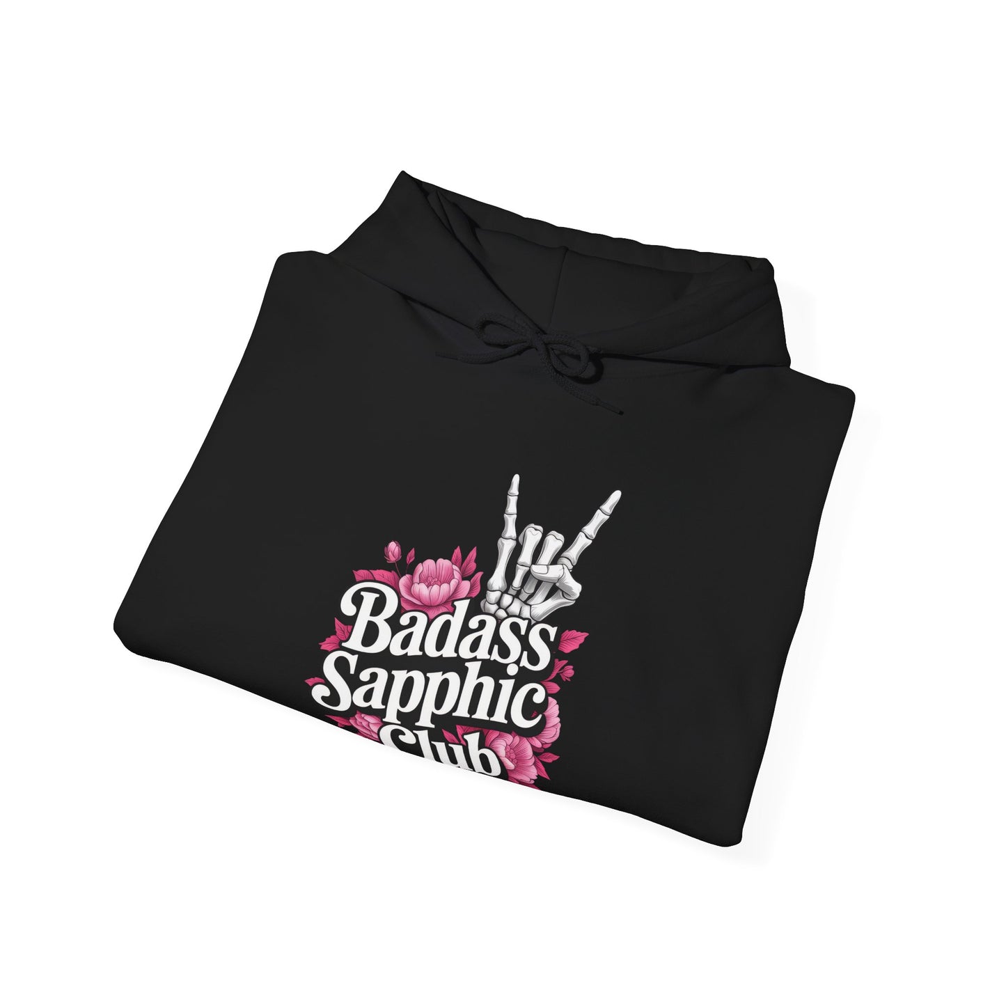 Badass Sapphic Club Plus Size Hoodie (3XL–5XL) | Lesbian Pride Apparel by Dyke Clothing Co.