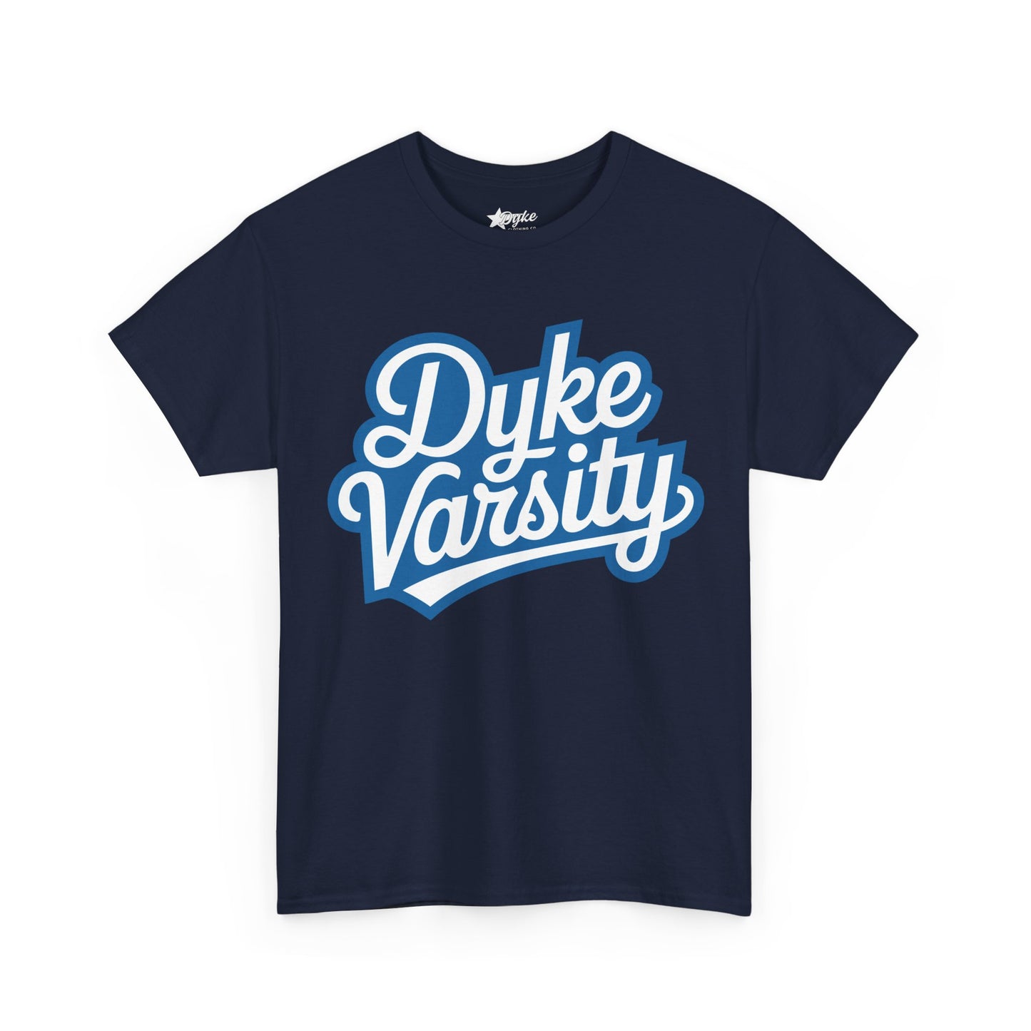 Dyke Varsity Plus Size T-Shirt (3XL–5XL) | Retro Lesbian Pride Tee