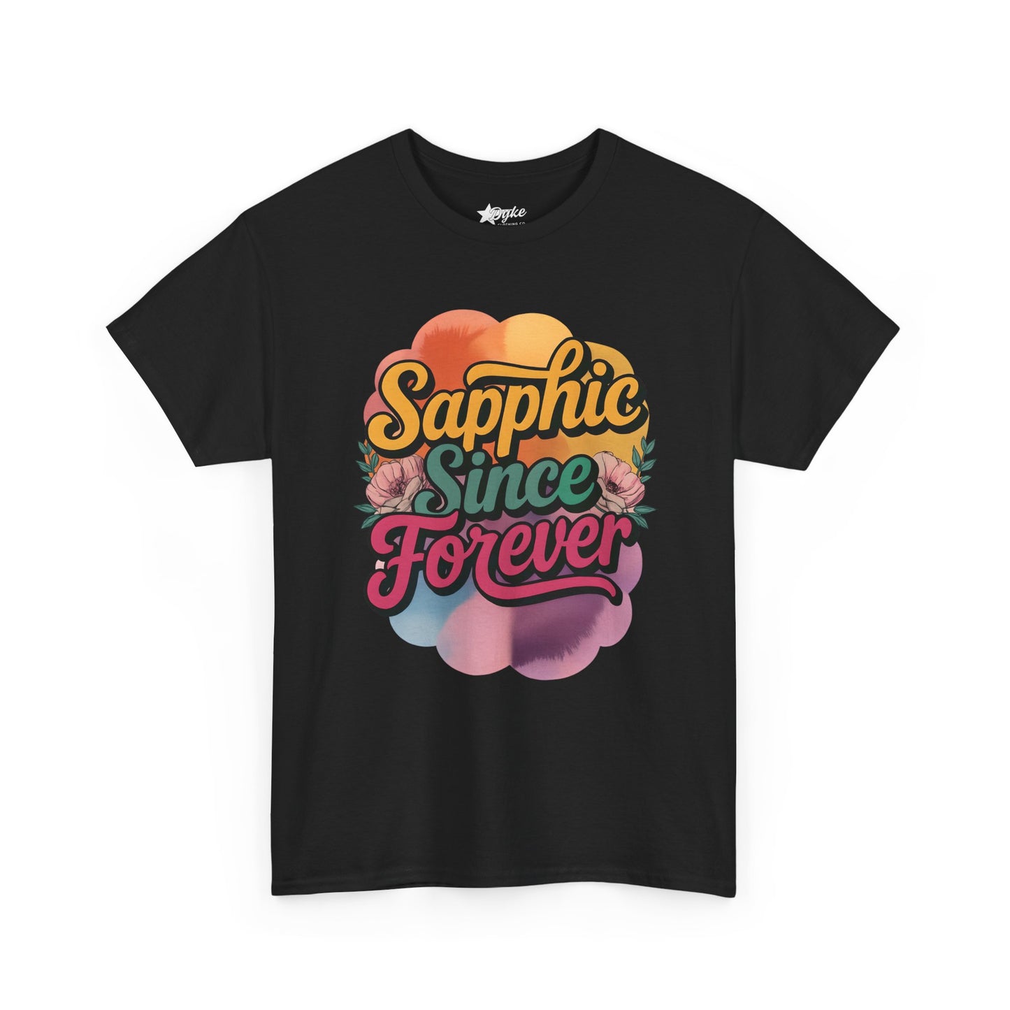 Sapphic Since Forever T-Shirt | Lesbian Pride Retro Rainbow Tee (3XL–5XL)