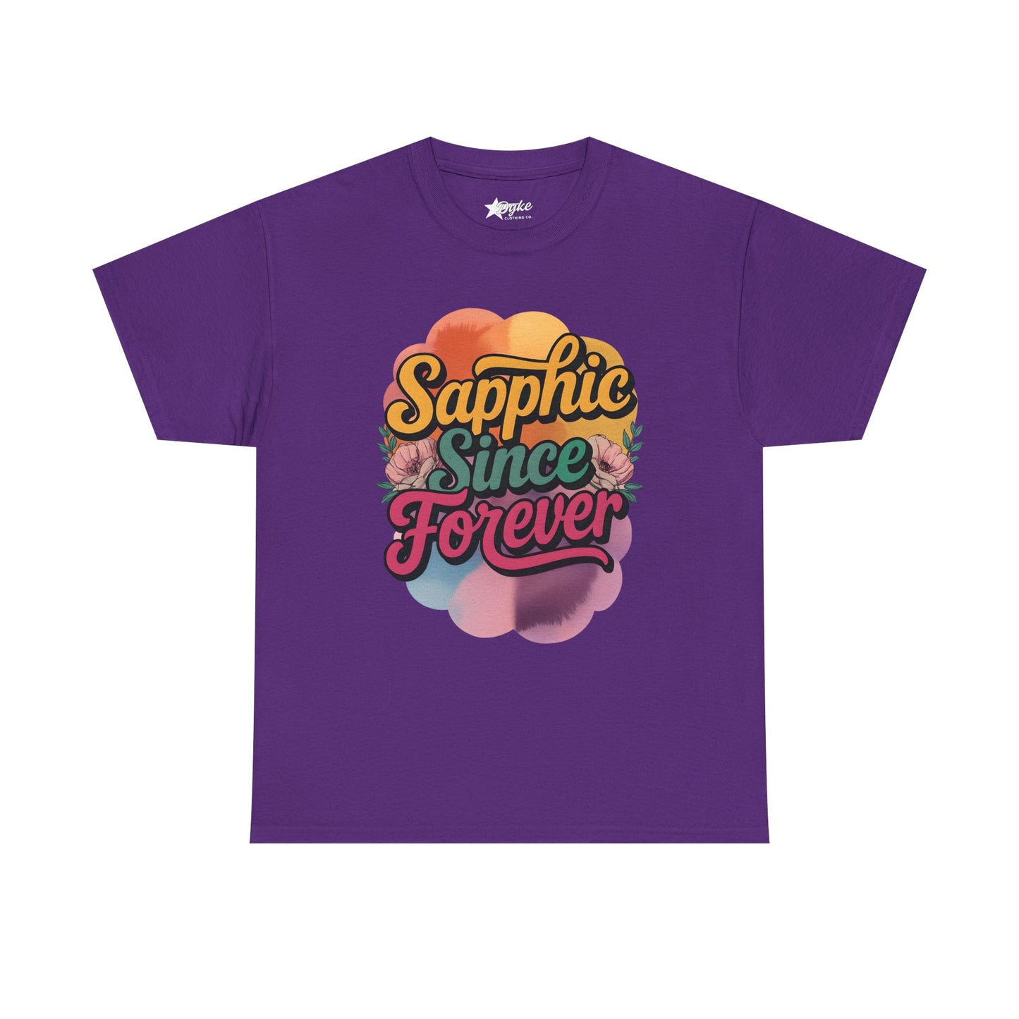 Sapphic Since Forever T-Shirt | Lesbian Pride Retro Rainbow Tee (3XL–5XL)