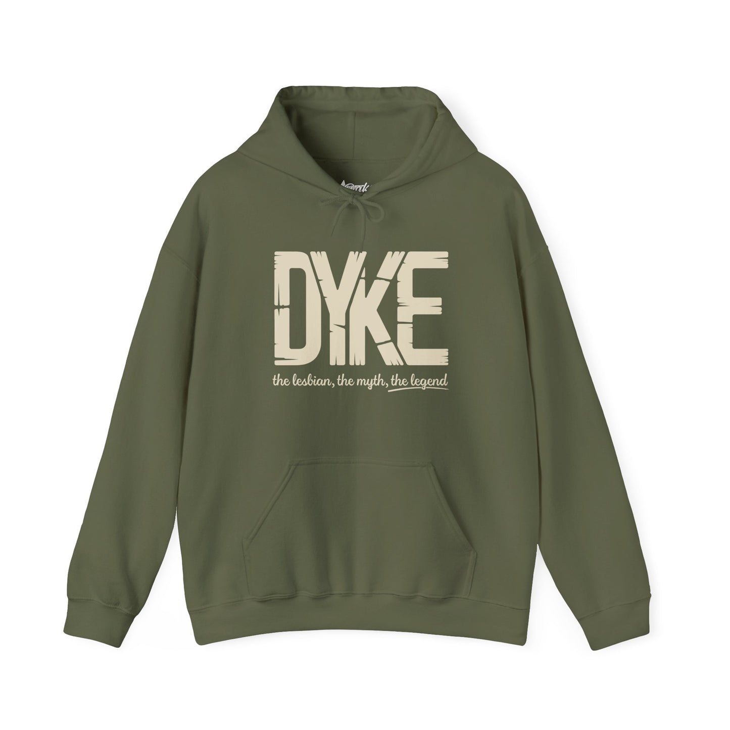 DYKE Hoodie | The Lesbian, The Myth, The Legend | Bold Lesbian Pride Apparel by Dyke Clothing Co.