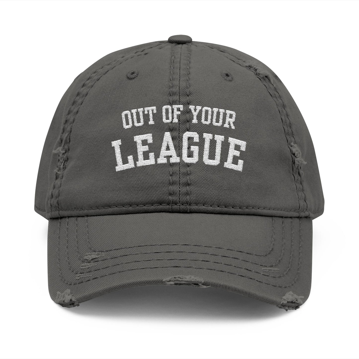 Out of Your League Distressed Dad Hat – Bold Lesbian Confidence