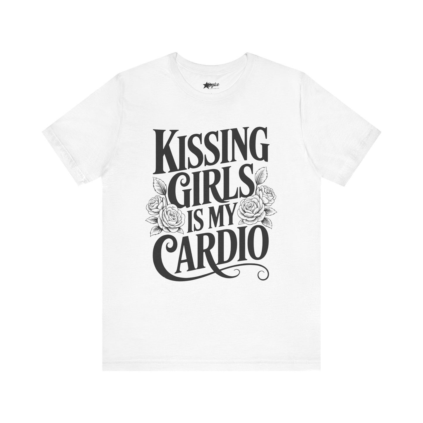 Kissing Girls Is My Cardio – Bold Lesbian Pride T-Shirt with Floral Design