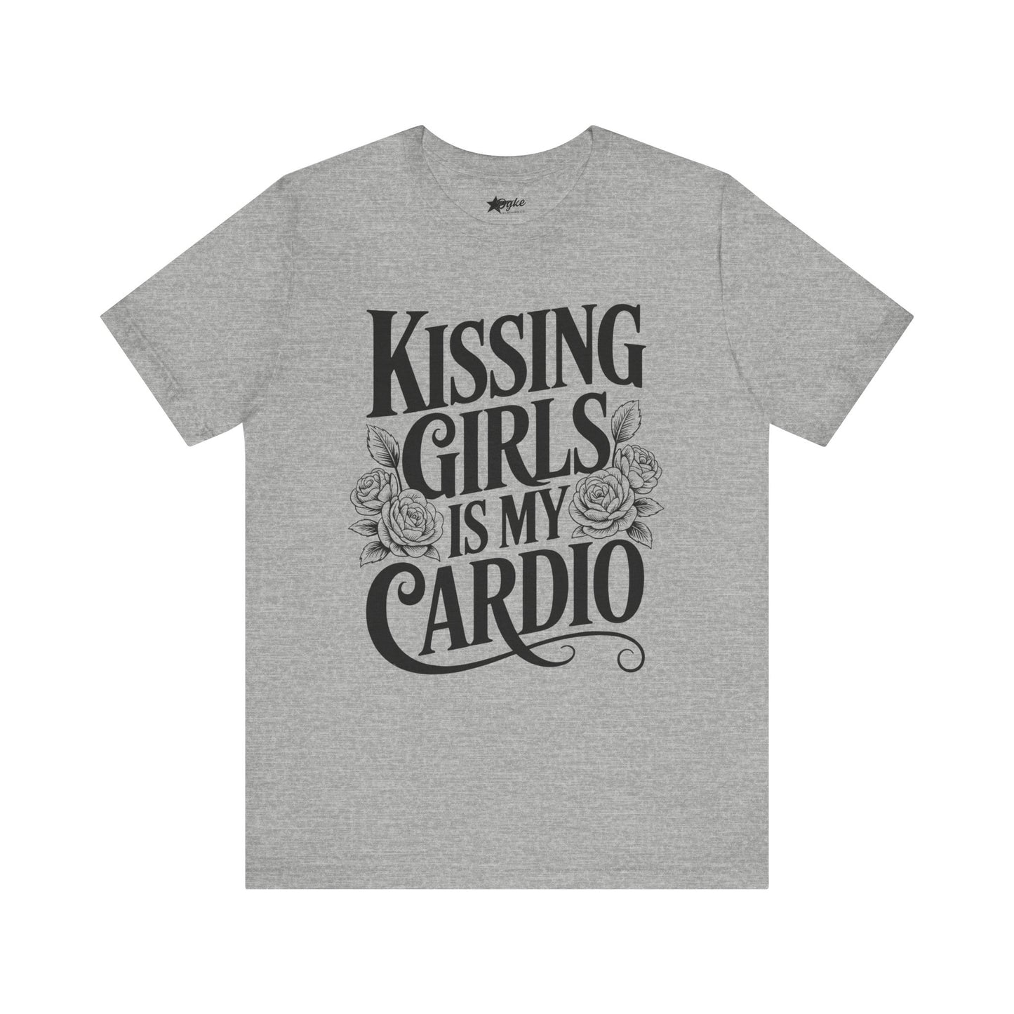 Kissing Girls Is My Cardio – Bold Lesbian Pride T-Shirt with Floral Design