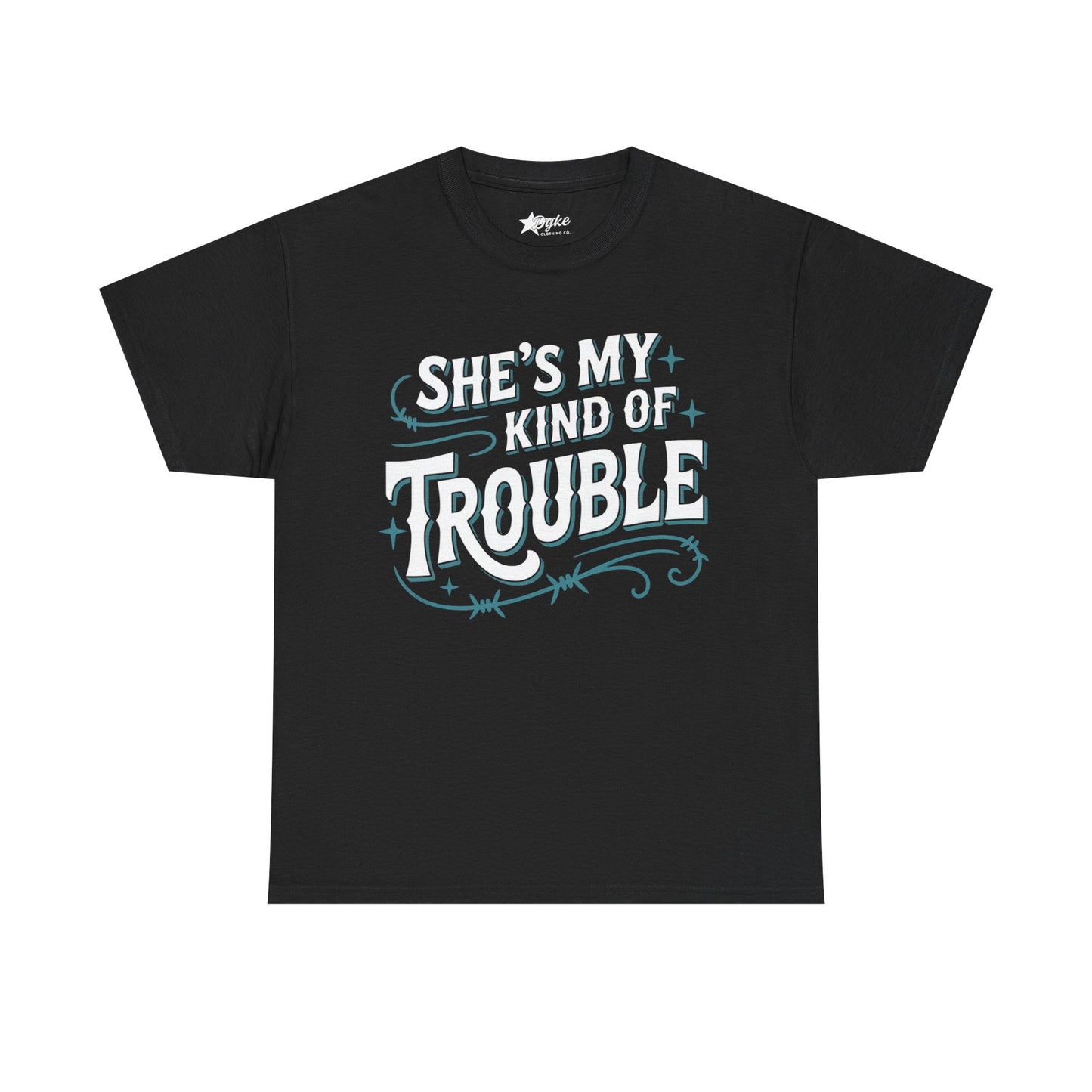 She’s My Kind of Trouble – Plus Size Lesbian T-Shirt (3XL-5XL) | Dyke Clothing Co.