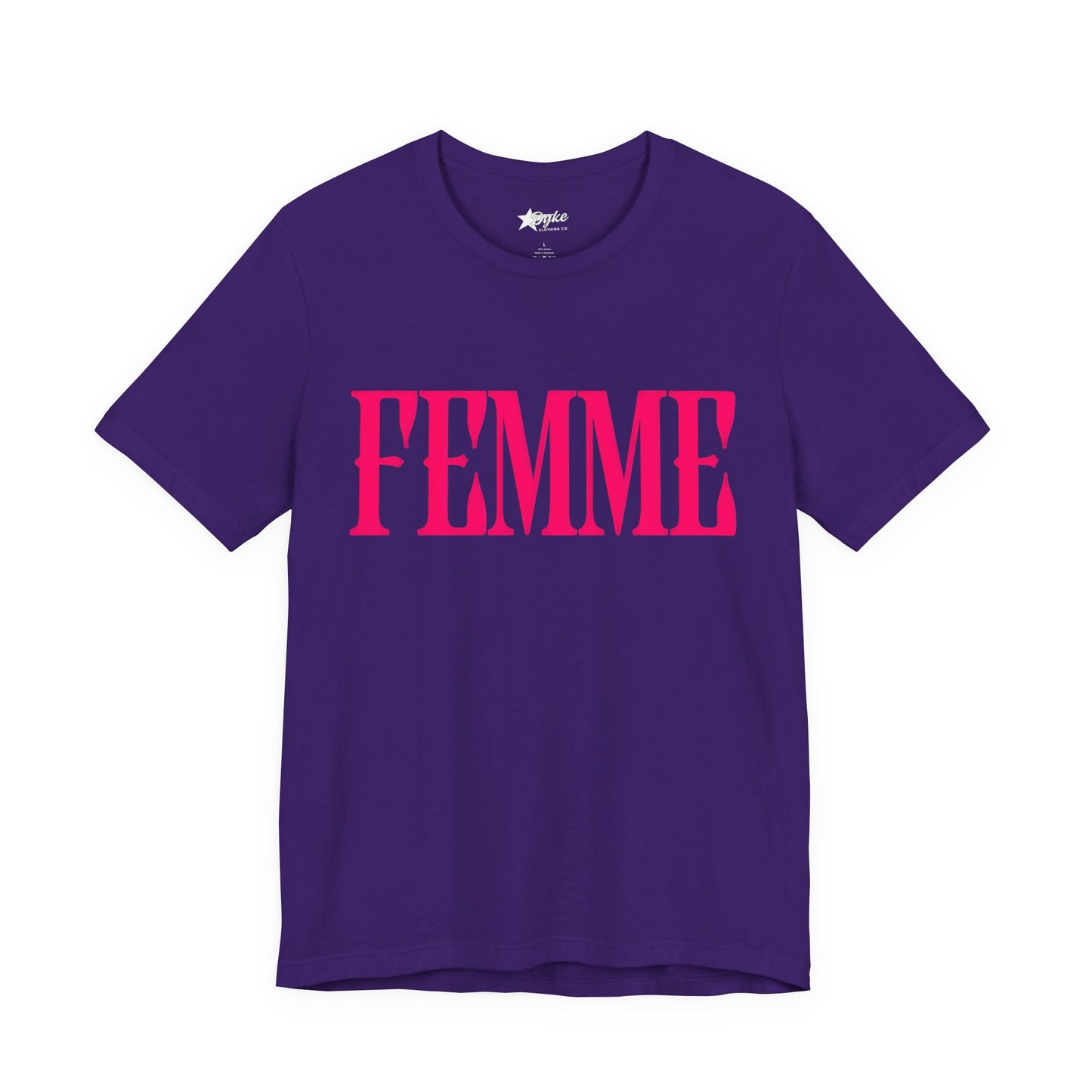 FEMME Statement Tee – Bold Lesbian Pride Shirt in Hot Pink