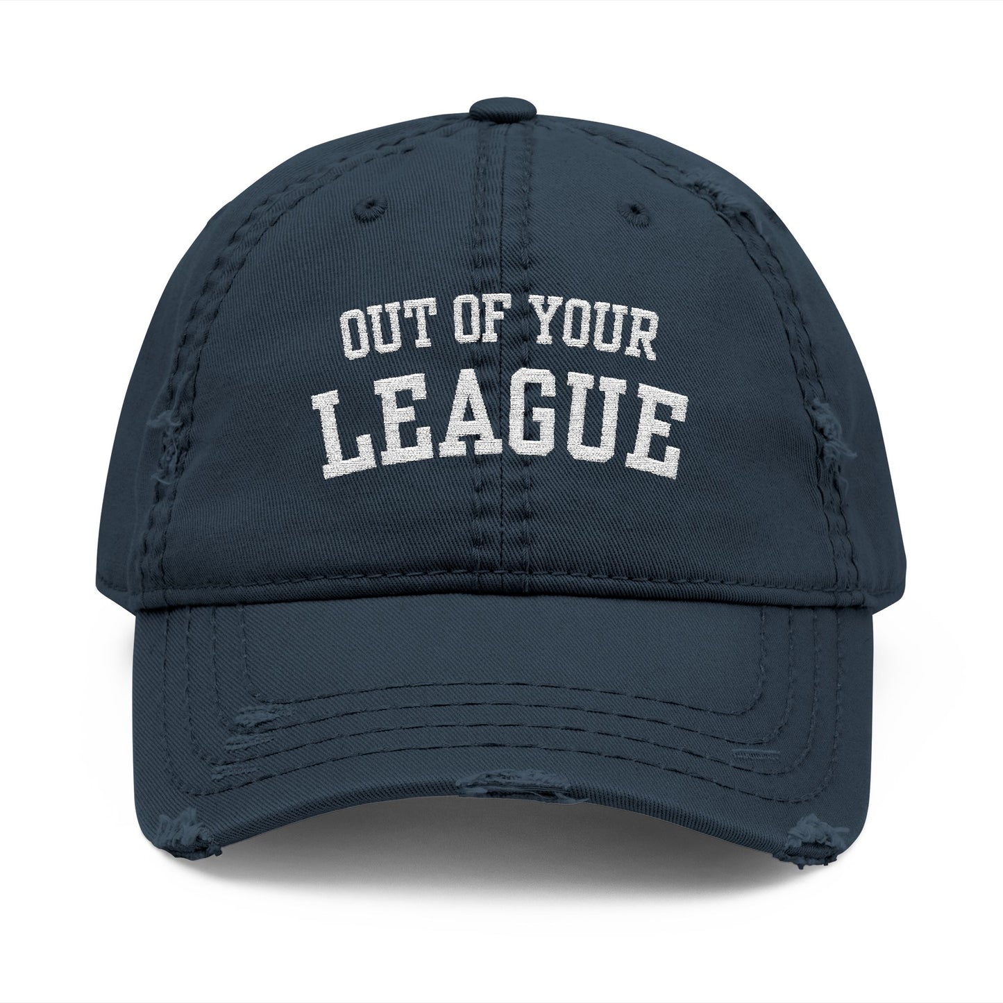 Out of Your League Distressed Dad Hat – Bold Lesbian Confidence