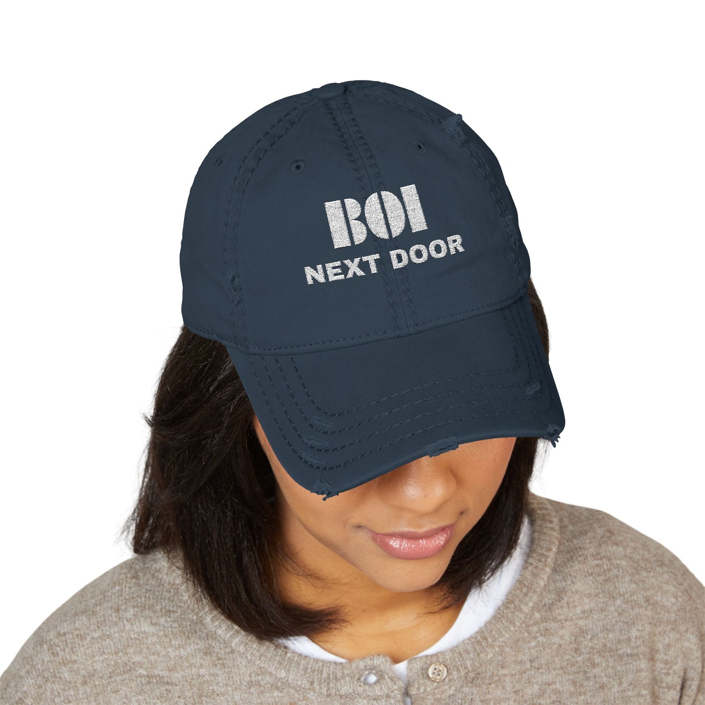 BOI Next Door Distressed Dad Hat – Dyke Clothing Co.