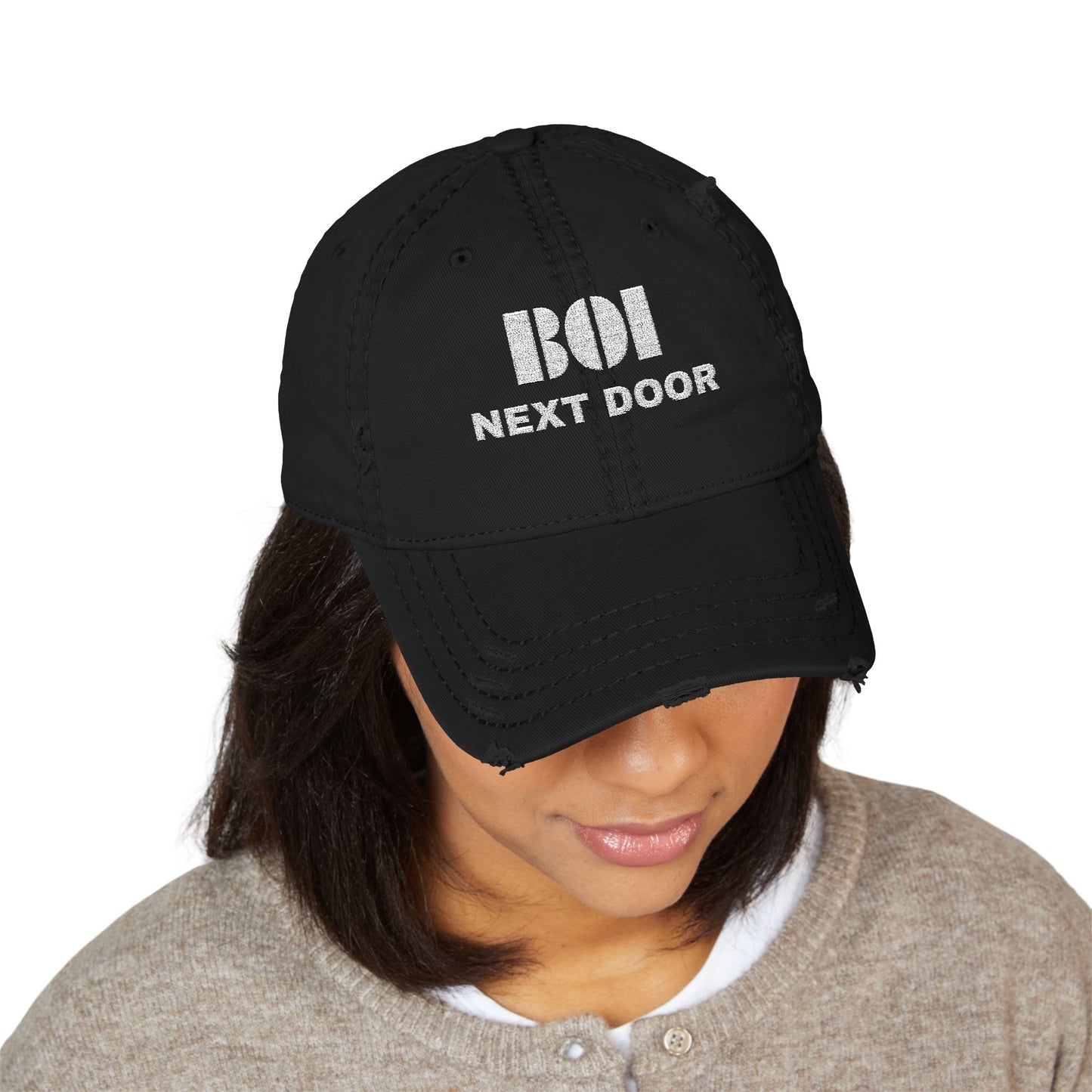 BOI Next Door Distressed Dad Hat – Dyke Clothing Co.