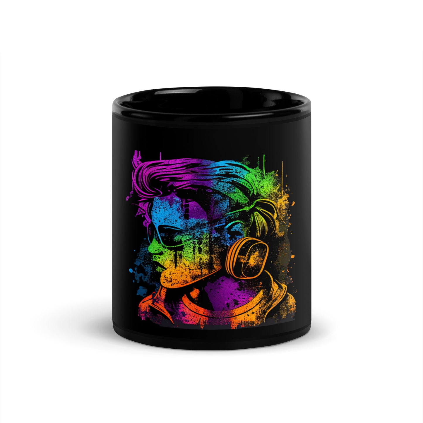 Grunge Pride Black Glossy Mug