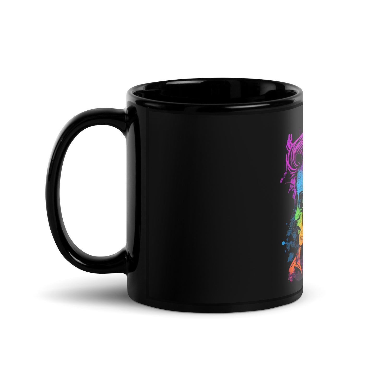 Grunge Pride Black Glossy Mug