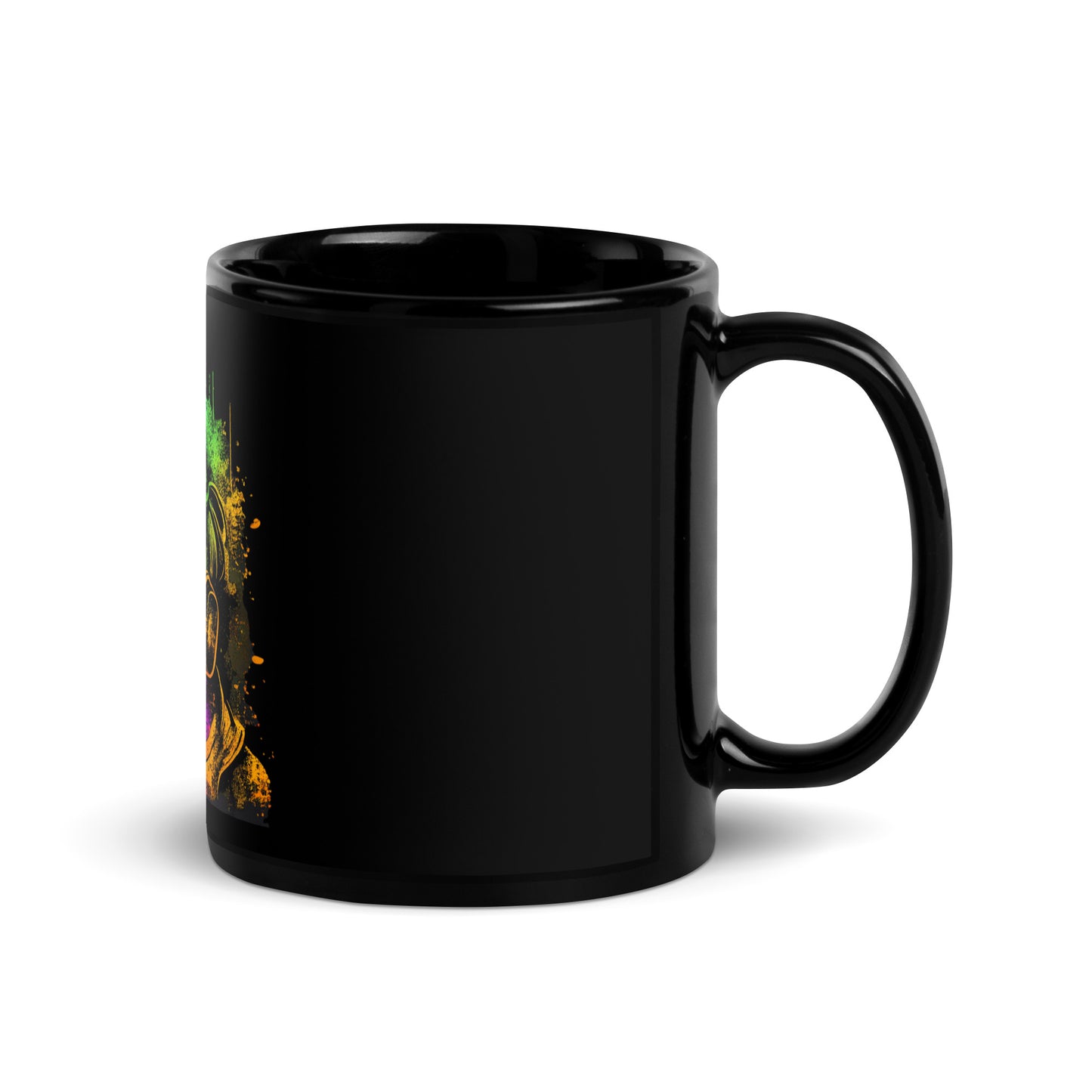 Grunge Pride Black Glossy Mug