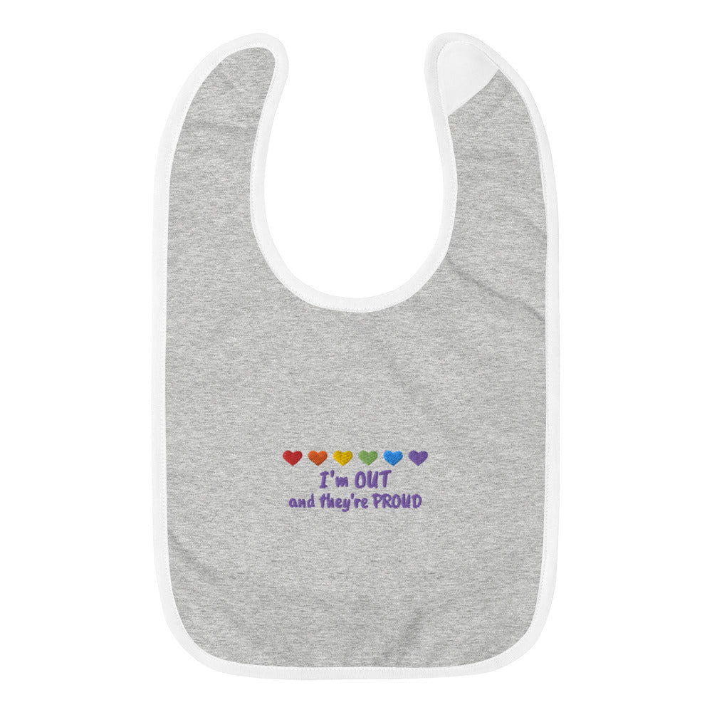 Rainbow Pride Embroidered Baby Bib