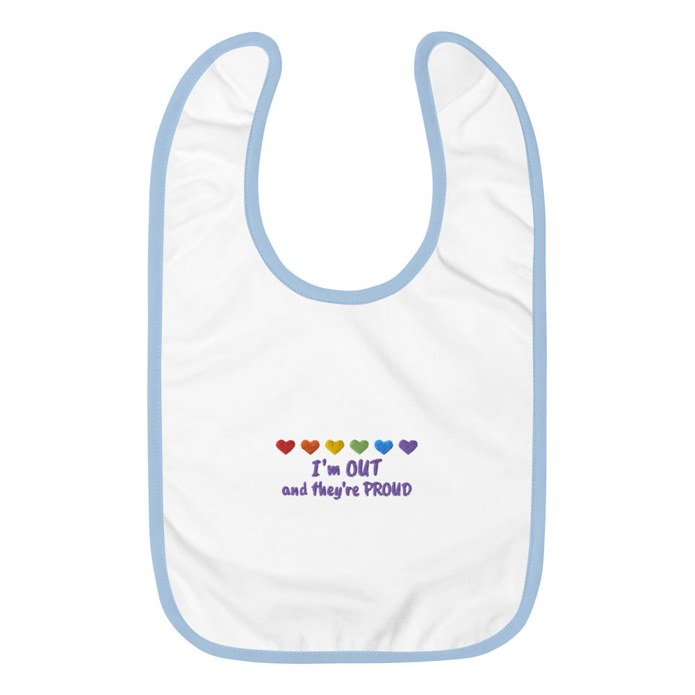 Rainbow Pride Embroidered Baby Bib