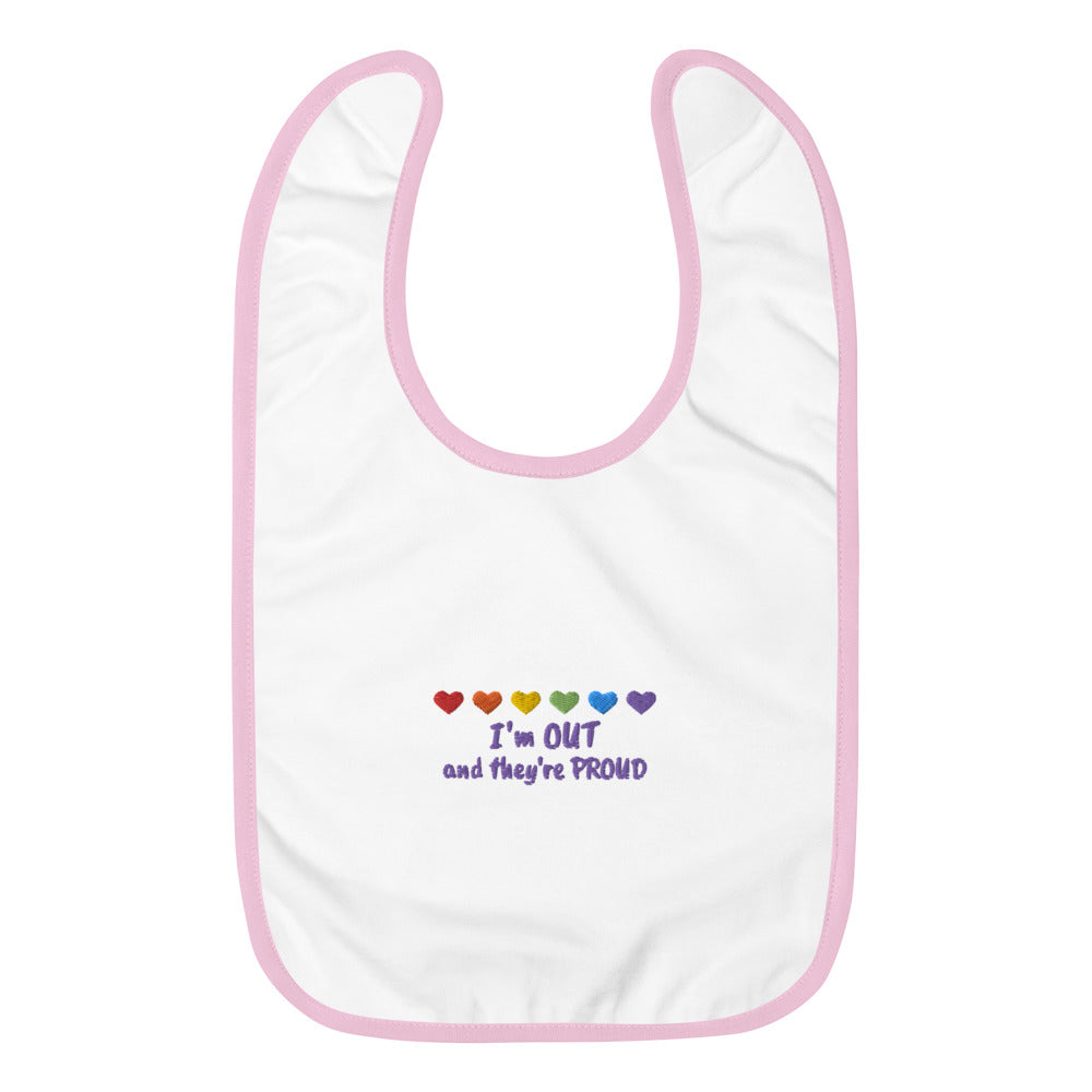 Rainbow Pride Embroidered Baby Bib