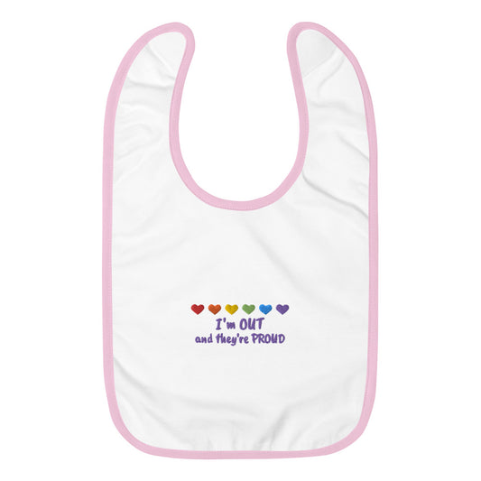 Rainbow Pride Embroidered Baby Bib