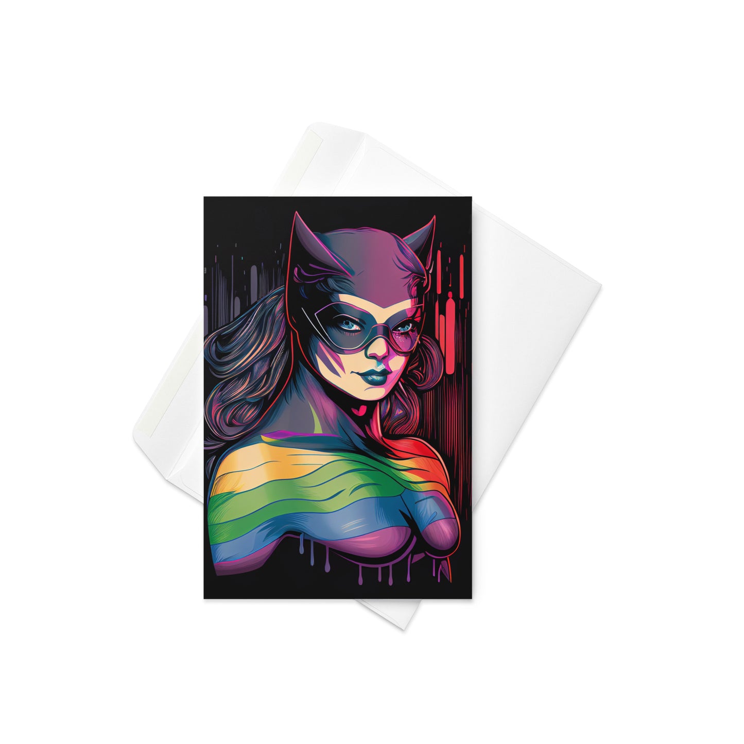 Unleash Your Inner Superhero: Cool Lesbian Pride Design Greeting card | Dyke Clothing Co.