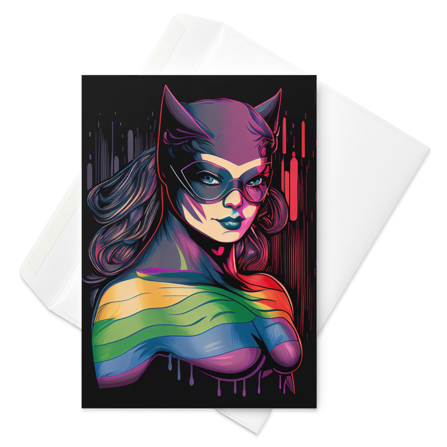 Unleash Your Inner Superhero: Cool Lesbian Pride Design Greeting card | Dyke Clothing Co.