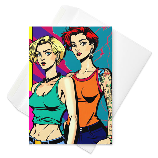 Cartoon Lesbian Greeting Card