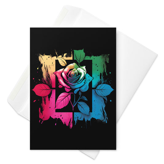 Elegant Single Rose Greeting Card | Dyke Clothing Co.