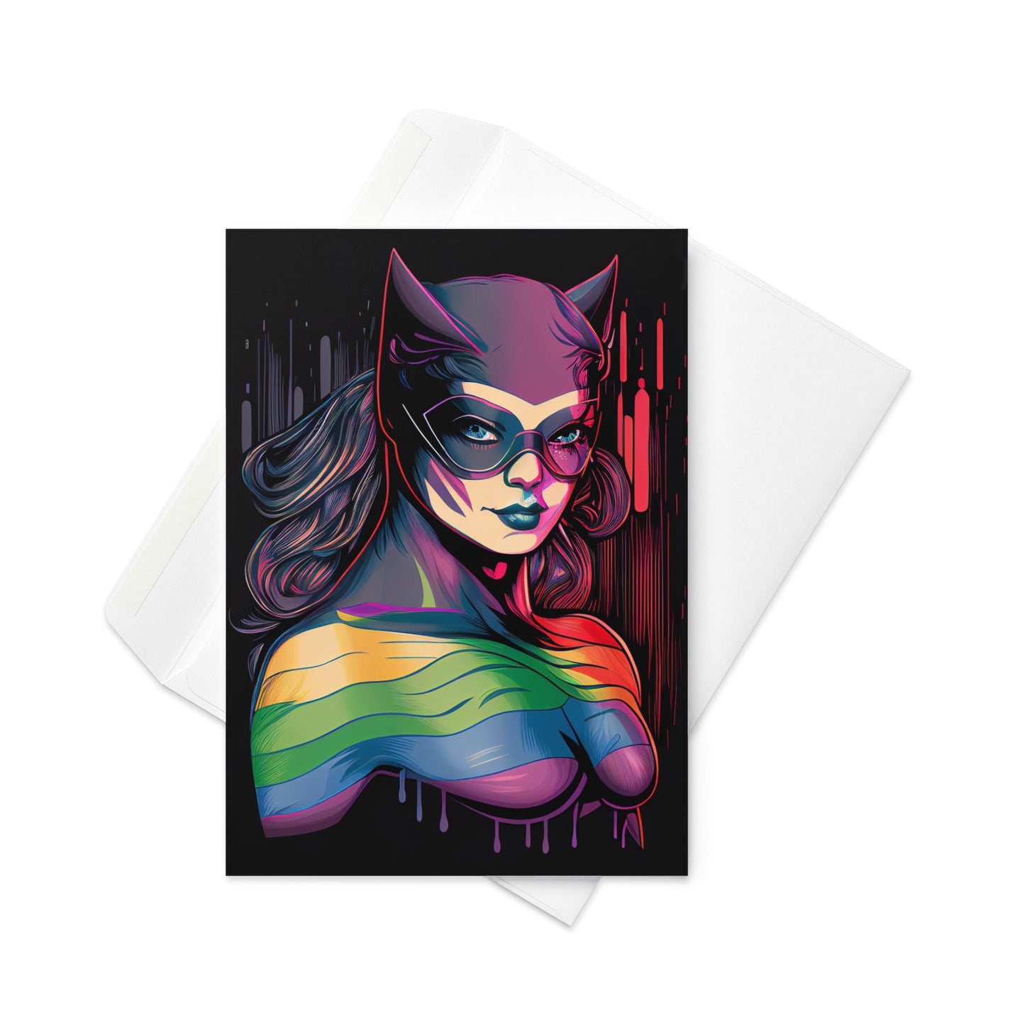 Unleash Your Inner Superhero: Cool Lesbian Pride Design Greeting card | Dyke Clothing Co.