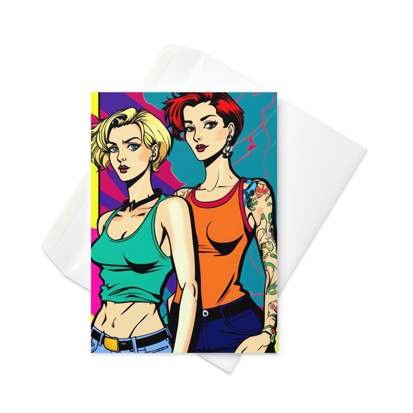 Cartoon Lesbian Greeting Card