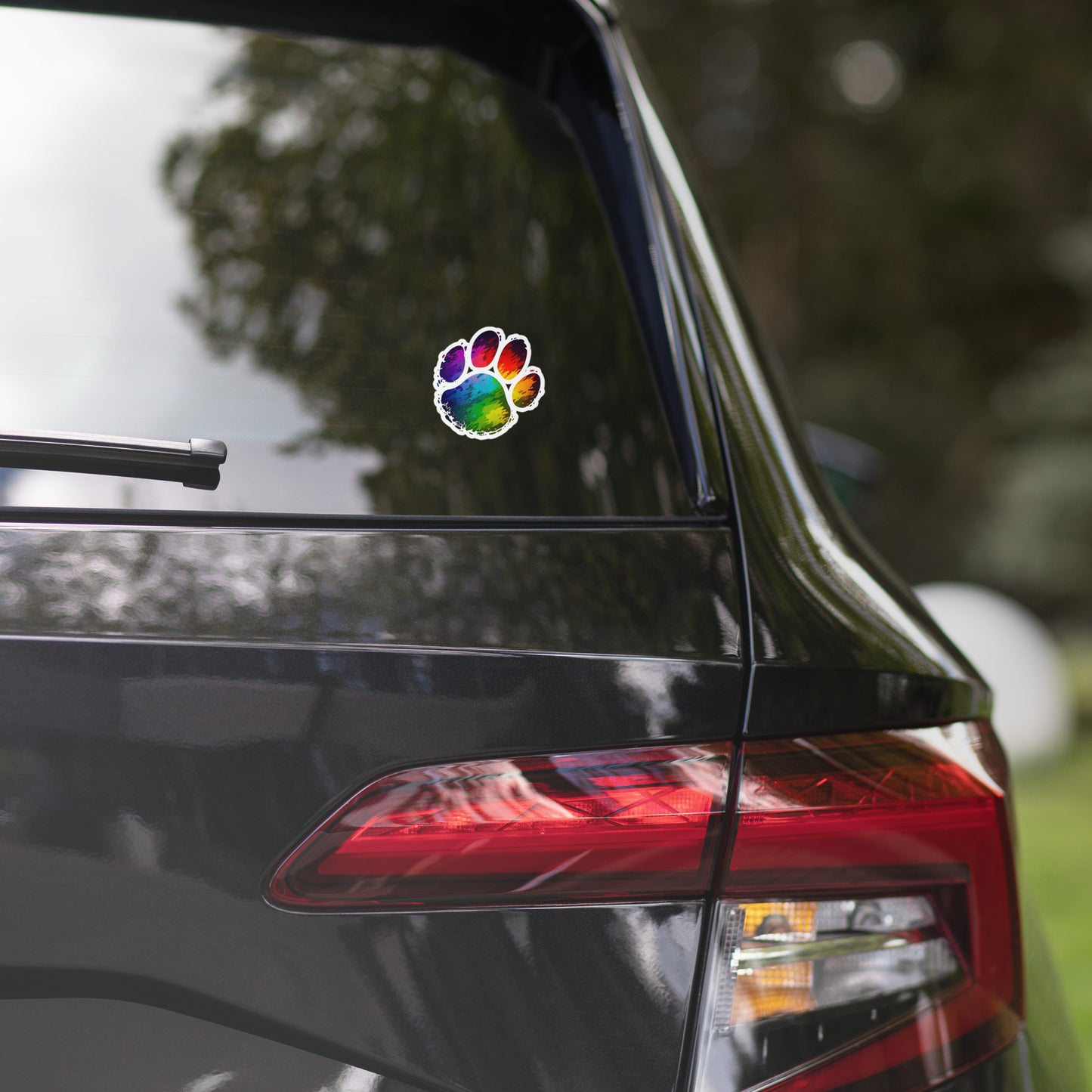 Rainbow Pawprint Stickers || Dyke Clothing Co.