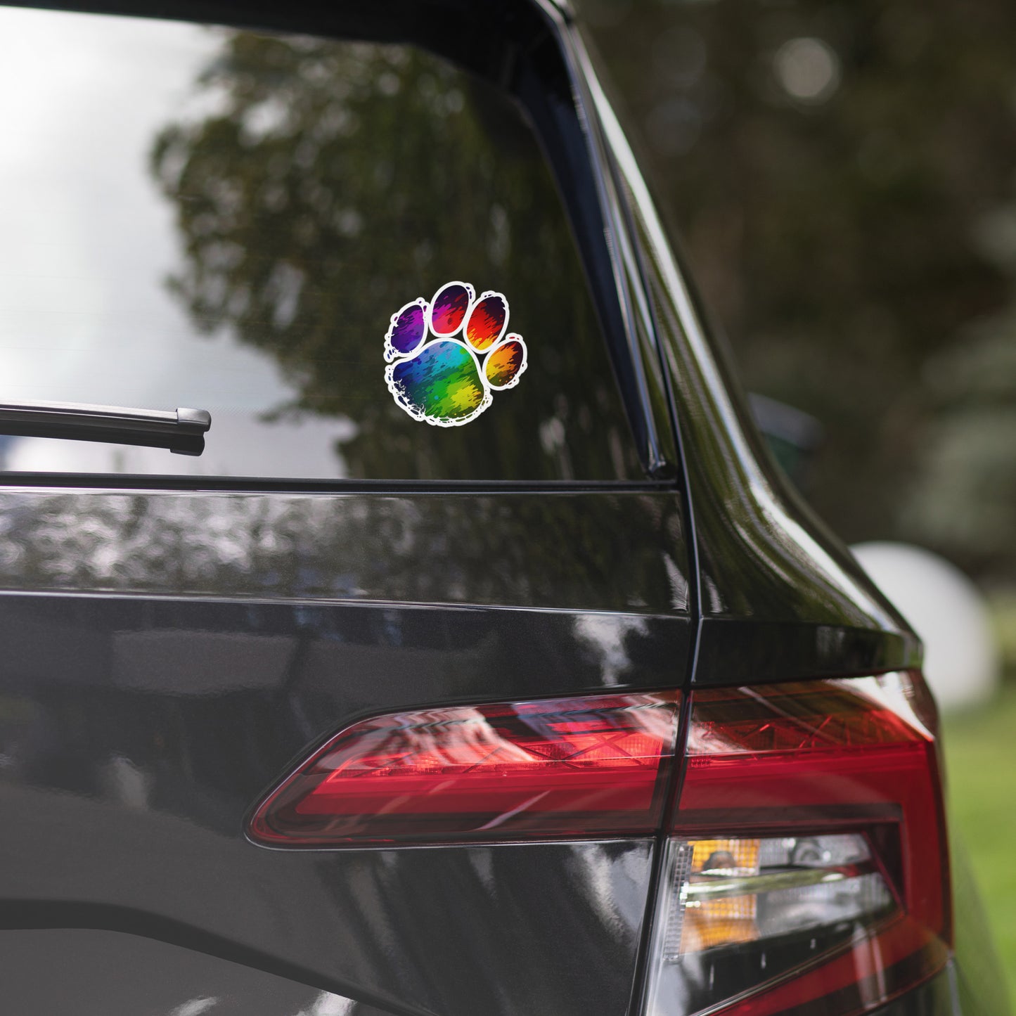 Rainbow Pawprint Stickers || Dyke Clothing Co.