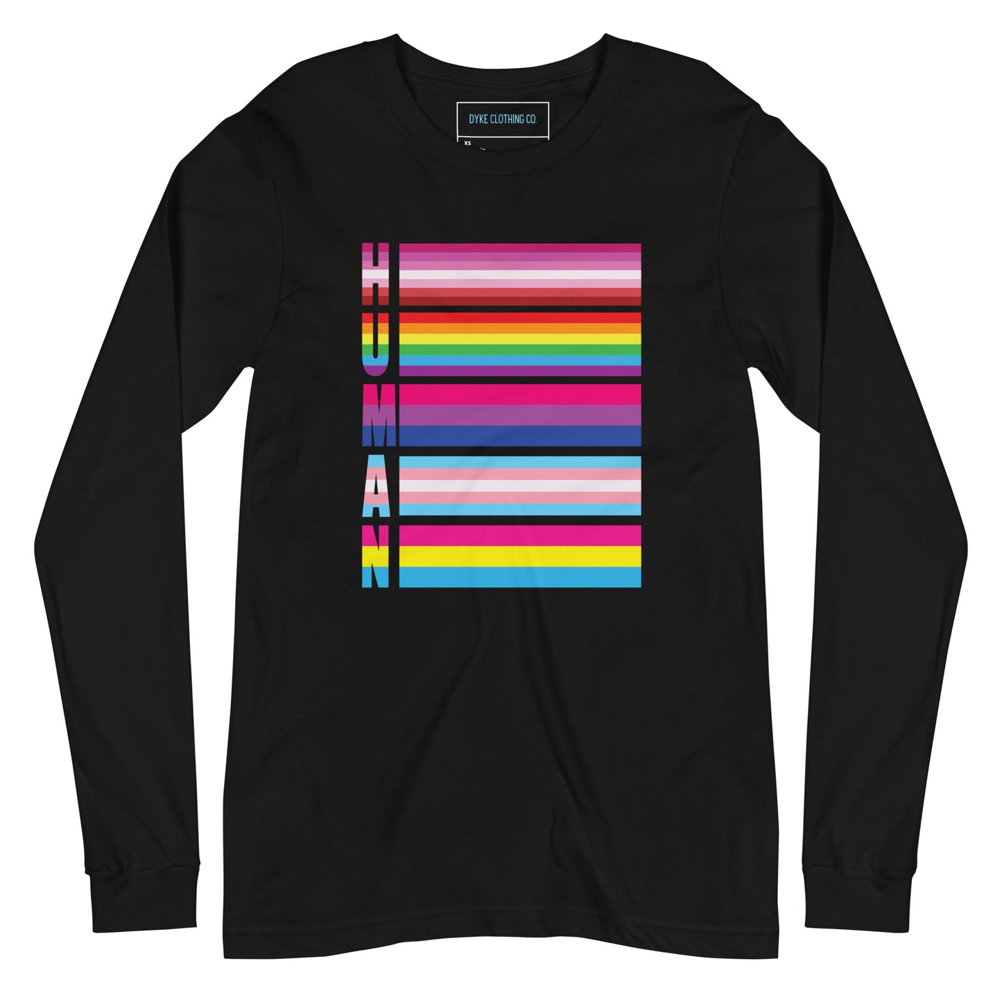 HUMAN Pride Unisex Long Sleeve Tee || Dyke Clothing Co.