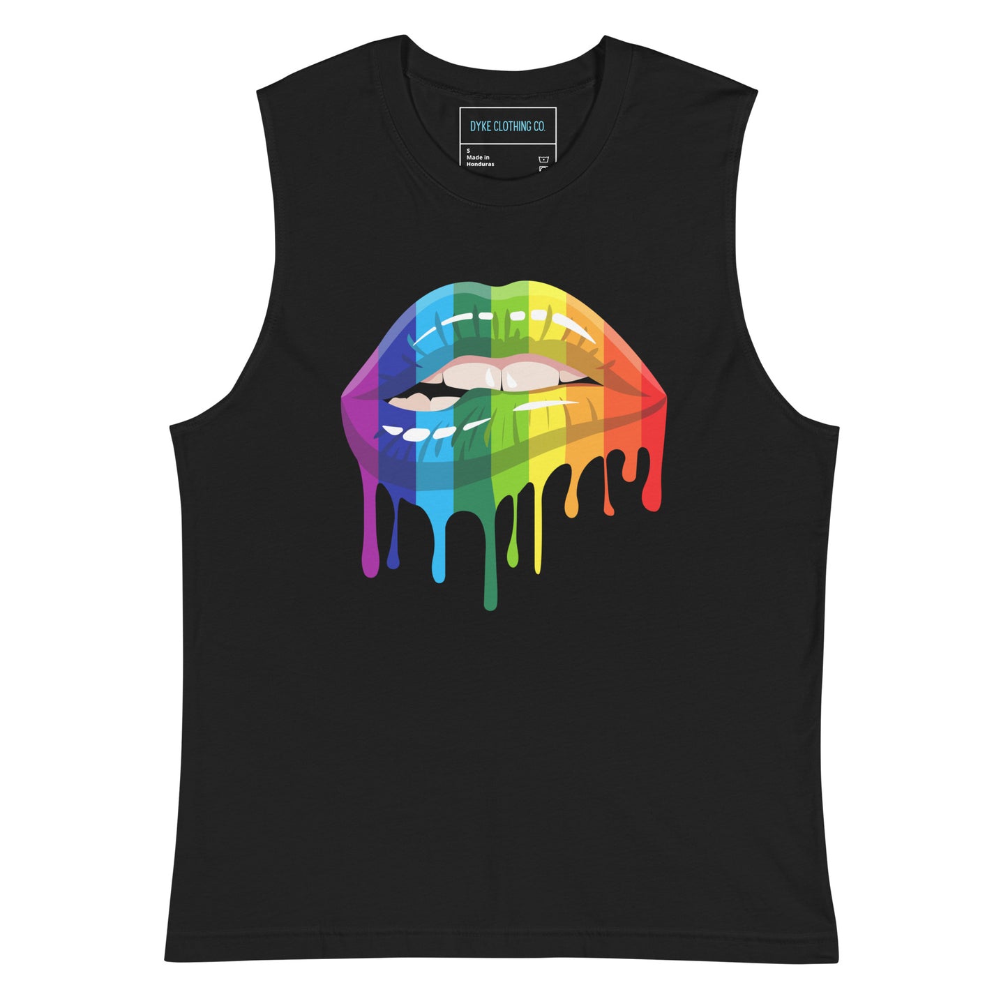 Rainbow Lips Muscle Shirt || Dyke Clothing Co.