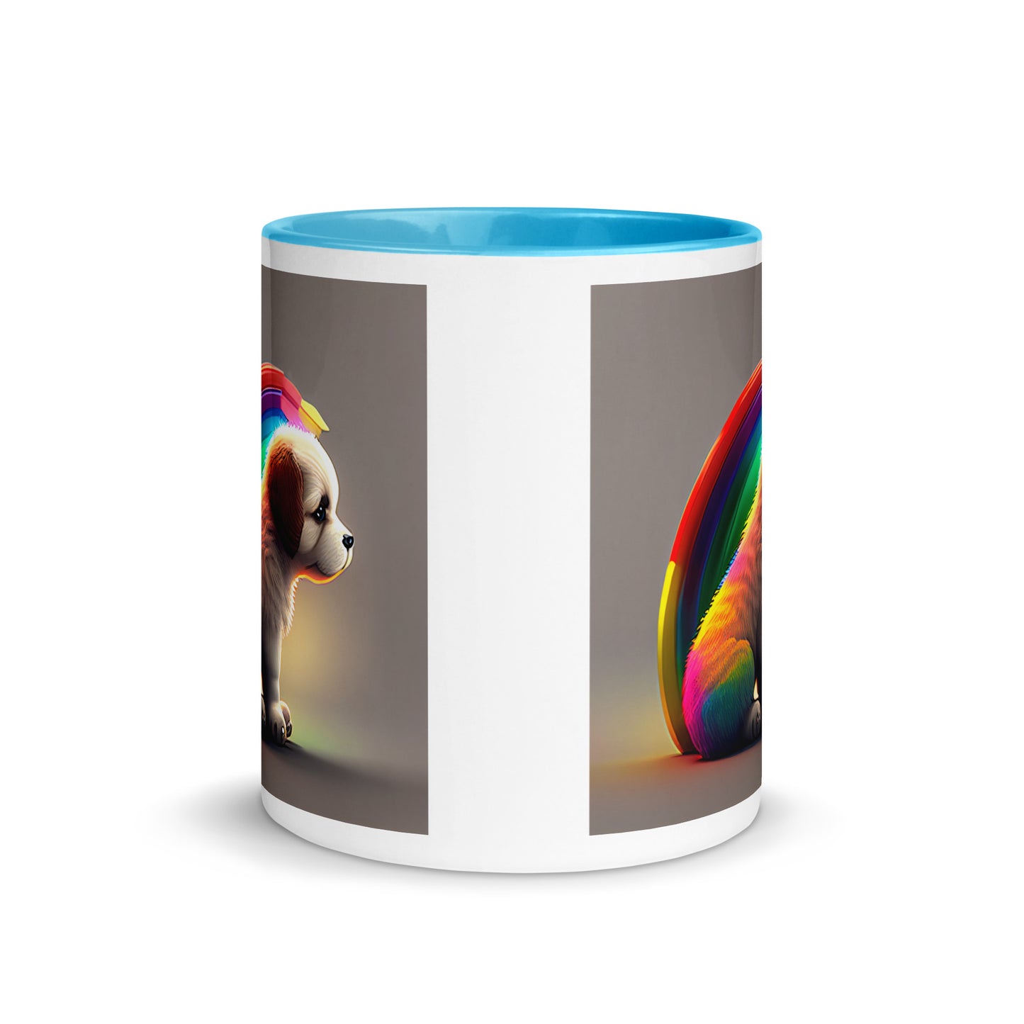 Rainbow Puppy Mug with Color Inside || Dyke Clothing Co.
