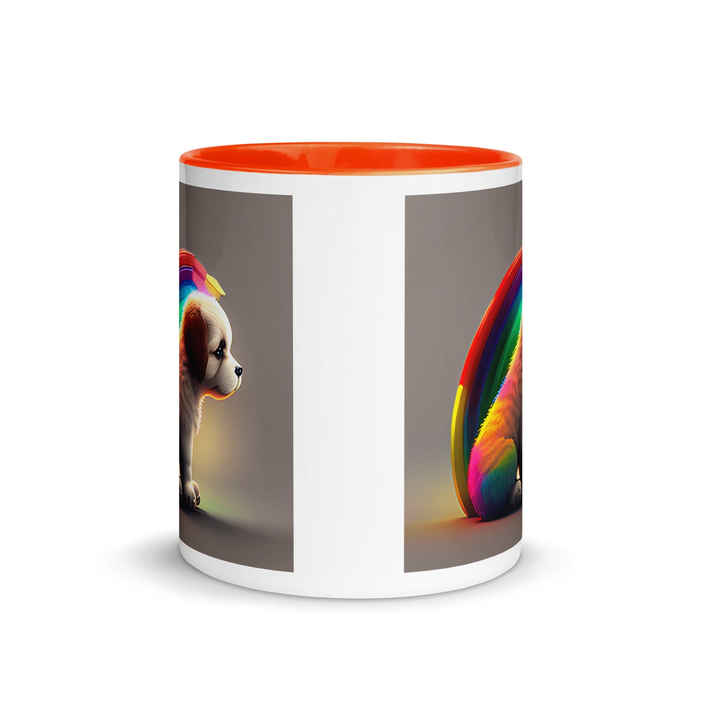 Rainbow Puppy Mug with Color Inside || Dyke Clothing Co.