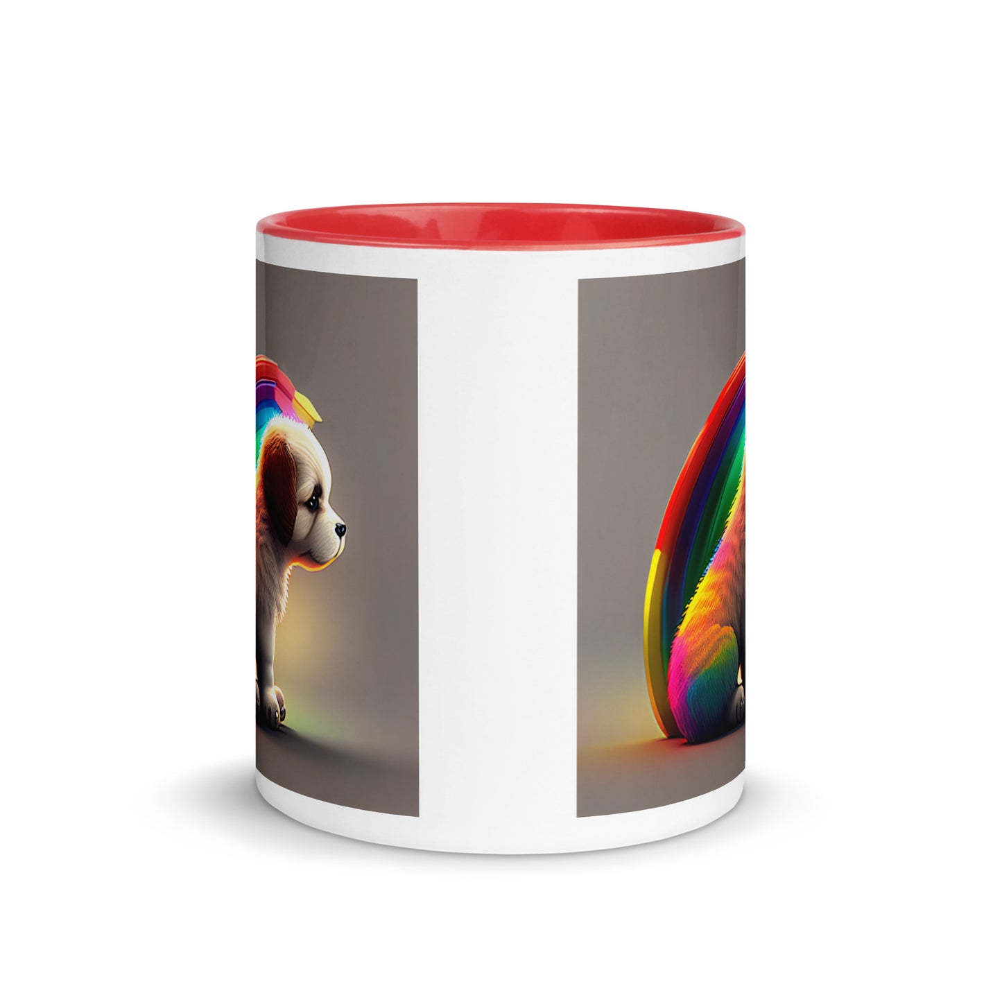Rainbow Puppy Mug with Color Inside || Dyke Clothing Co.