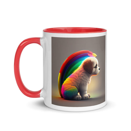 Rainbow Puppy Mug with Color Inside || Dyke Clothing Co.