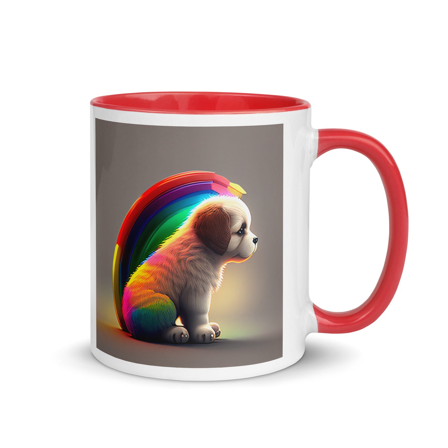 Rainbow Puppy Mug with Color Inside || Dyke Clothing Co.