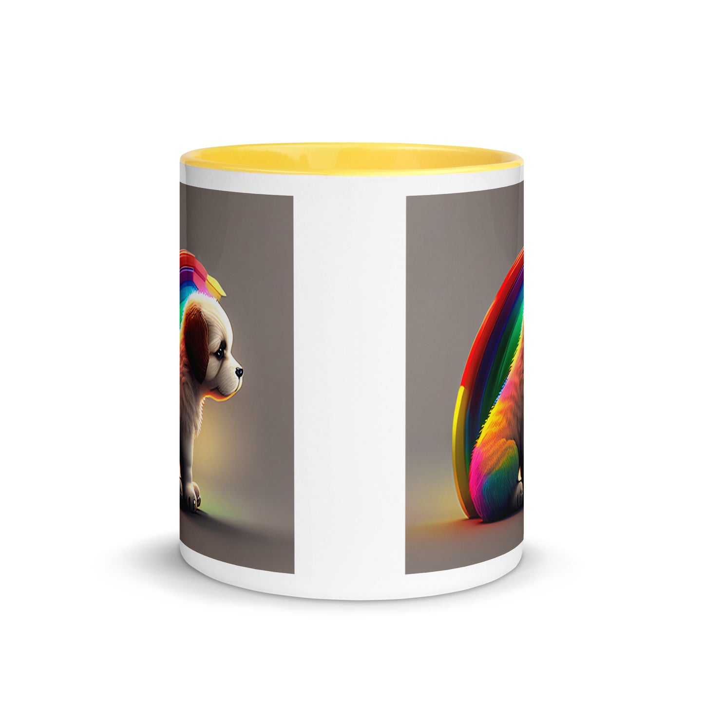 Rainbow Puppy Mug with Color Inside || Dyke Clothing Co.