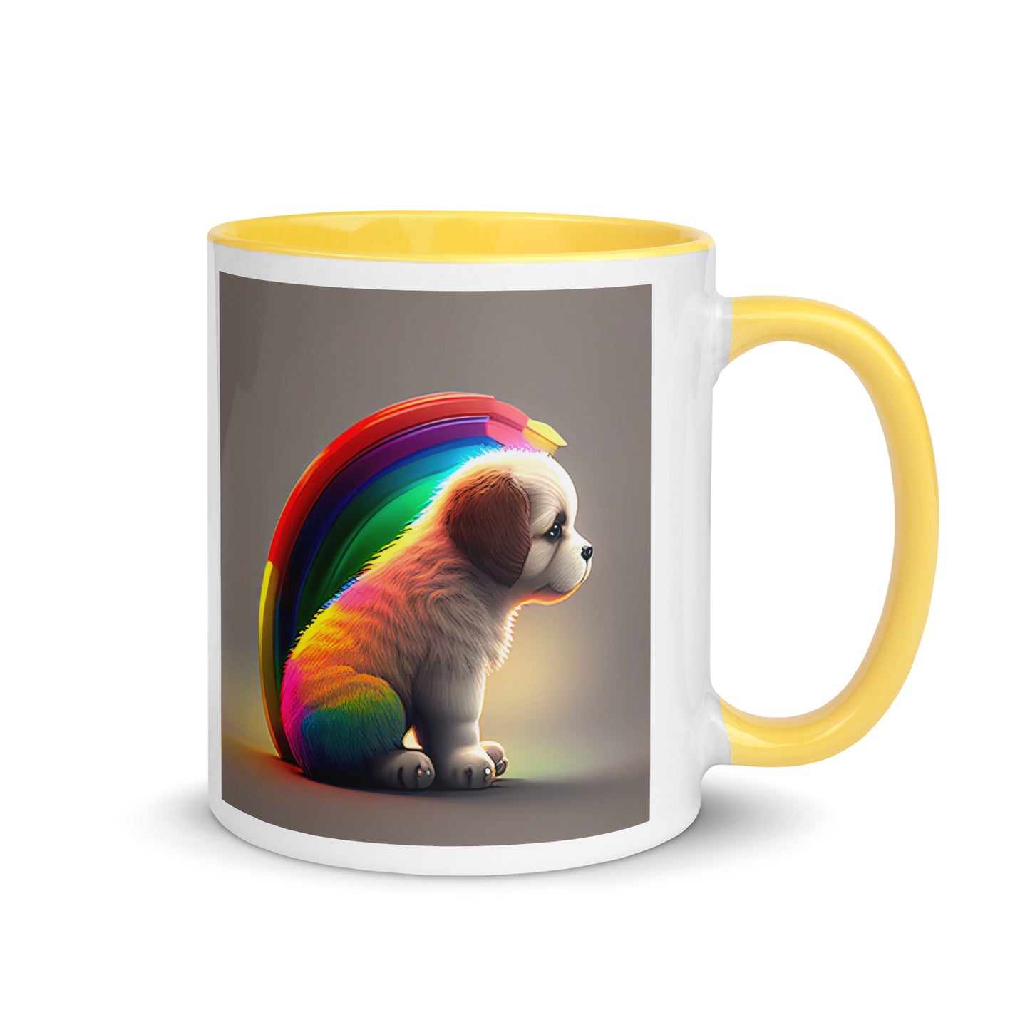 Rainbow Puppy Mug with Color Inside || Dyke Clothing Co.
