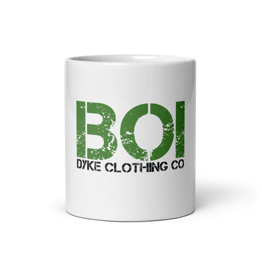 BOI Lesbian White glossy mug || Dyke Clothing Co.