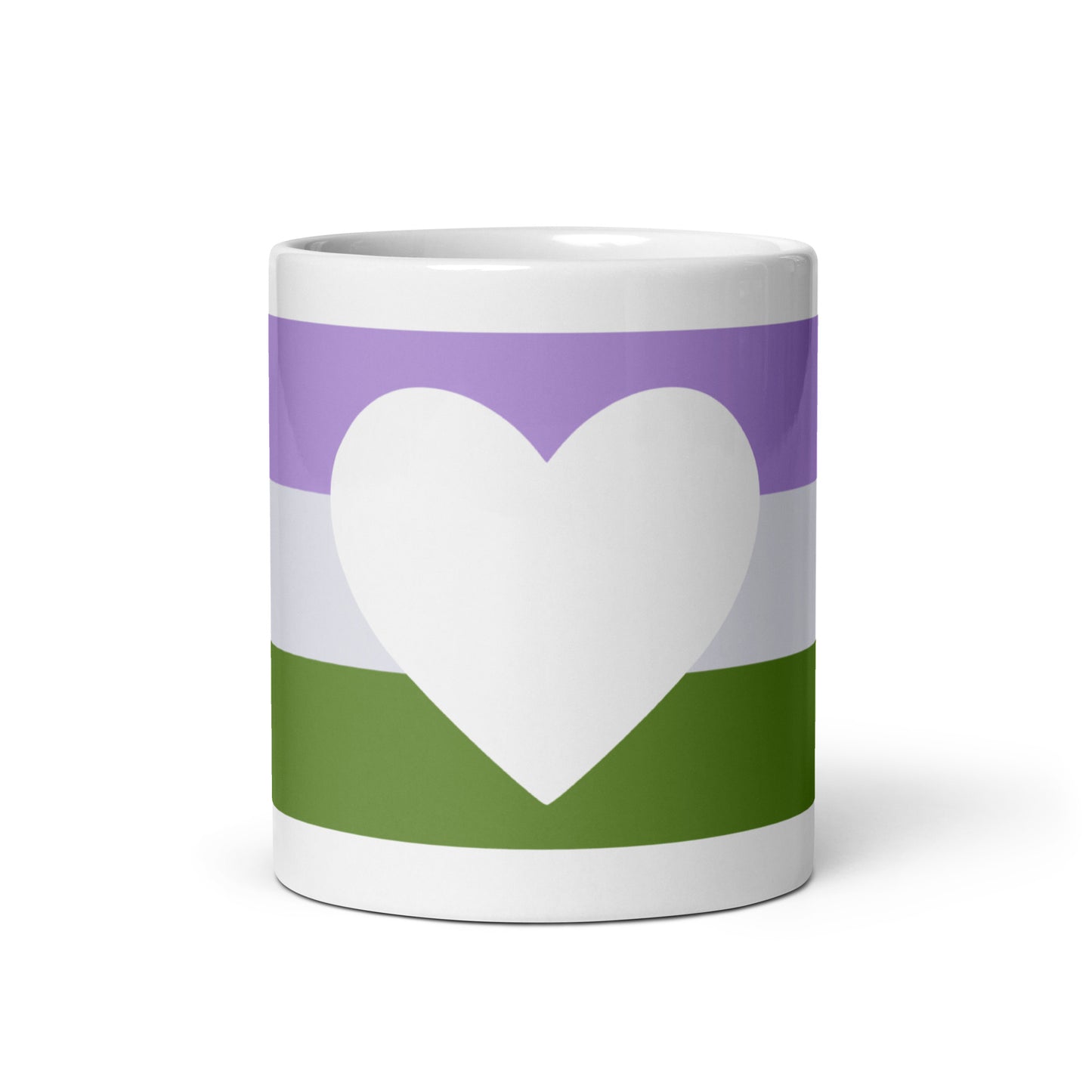 Genderqueer Heart Flag White glossy mug