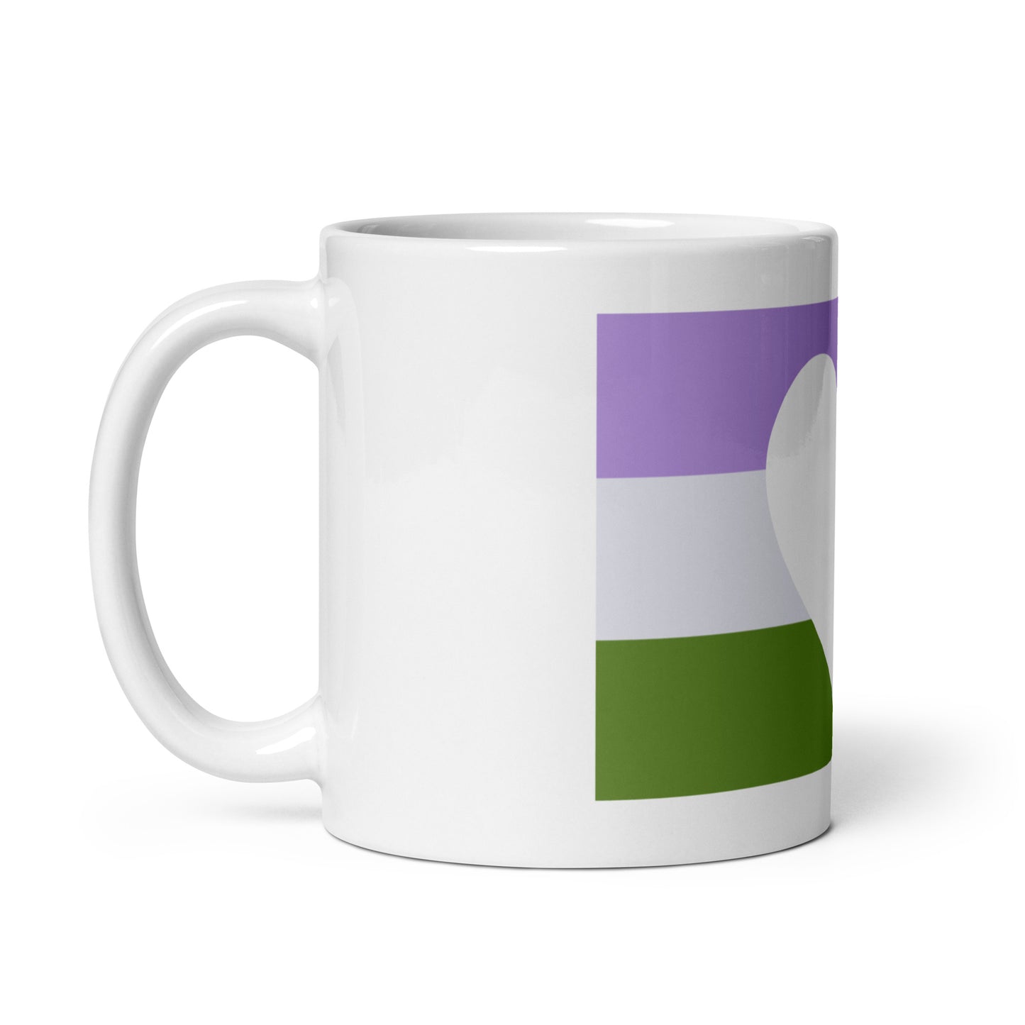 Genderqueer Heart Flag White glossy mug