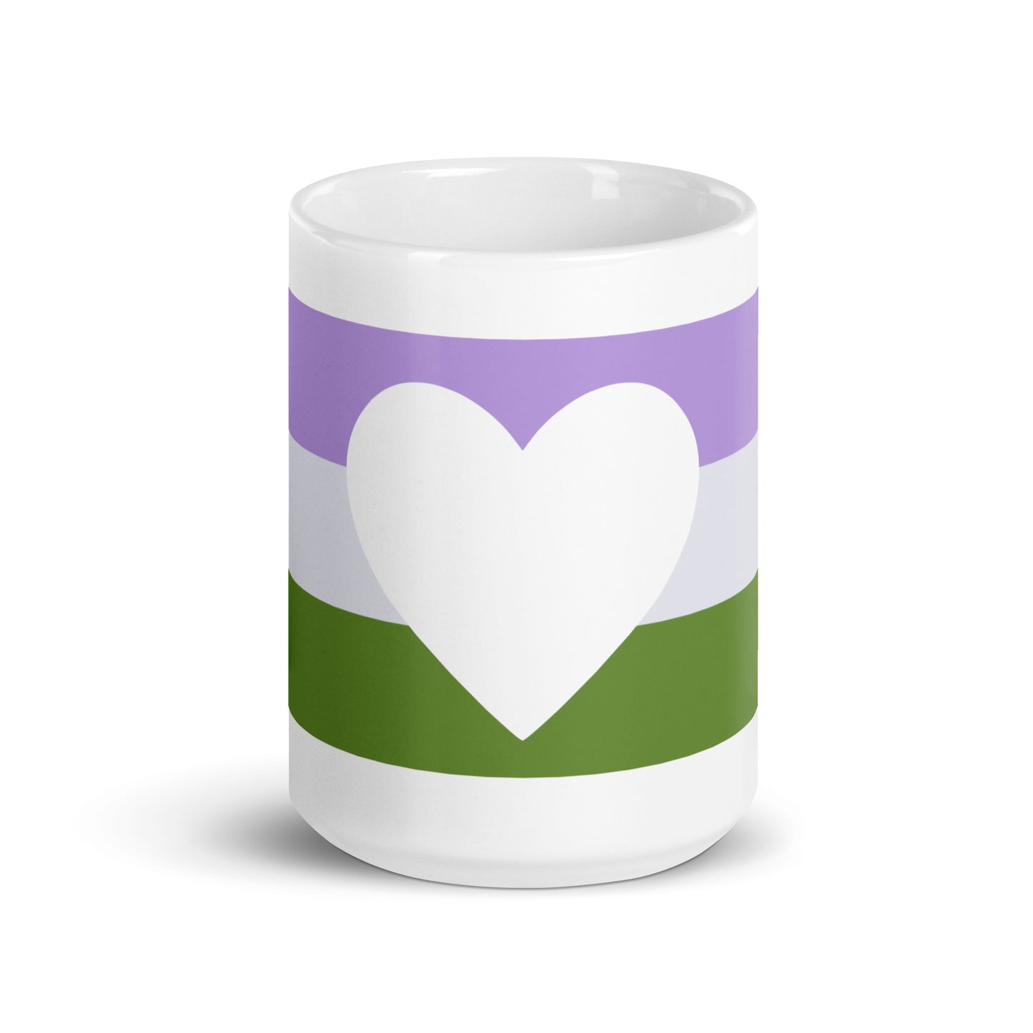 Genderqueer Heart Flag White glossy mug