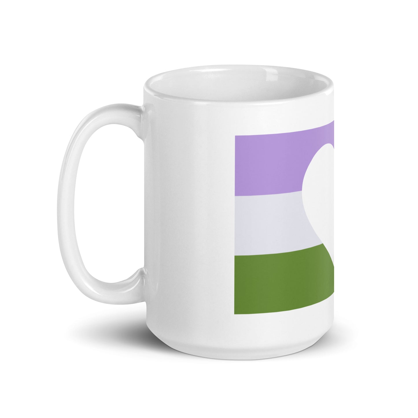 Genderqueer Heart Flag White glossy mug