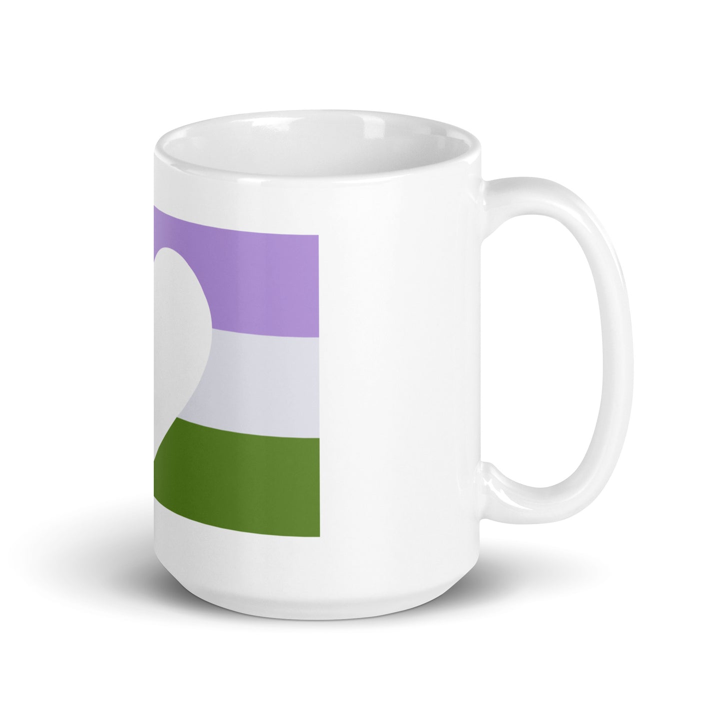 Genderqueer Heart Flag White glossy mug